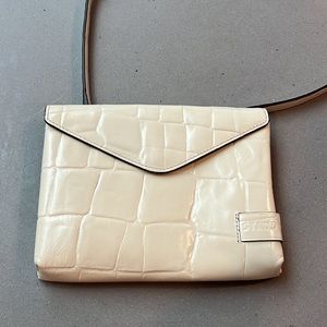 Staud white leather cross body bag